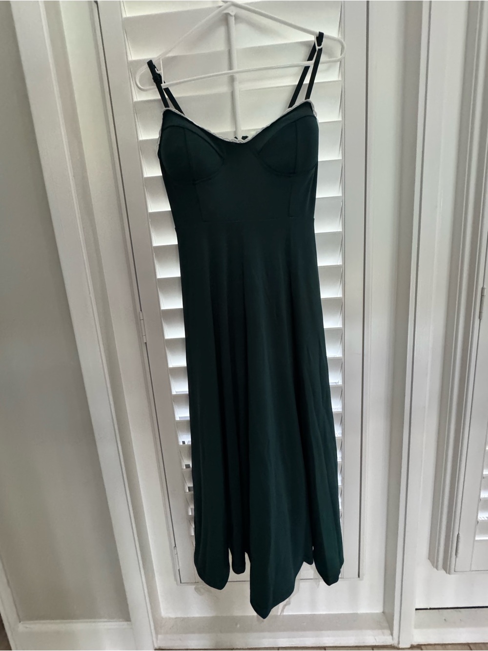 Dark Green Spaghetti-Strap Midi Dress